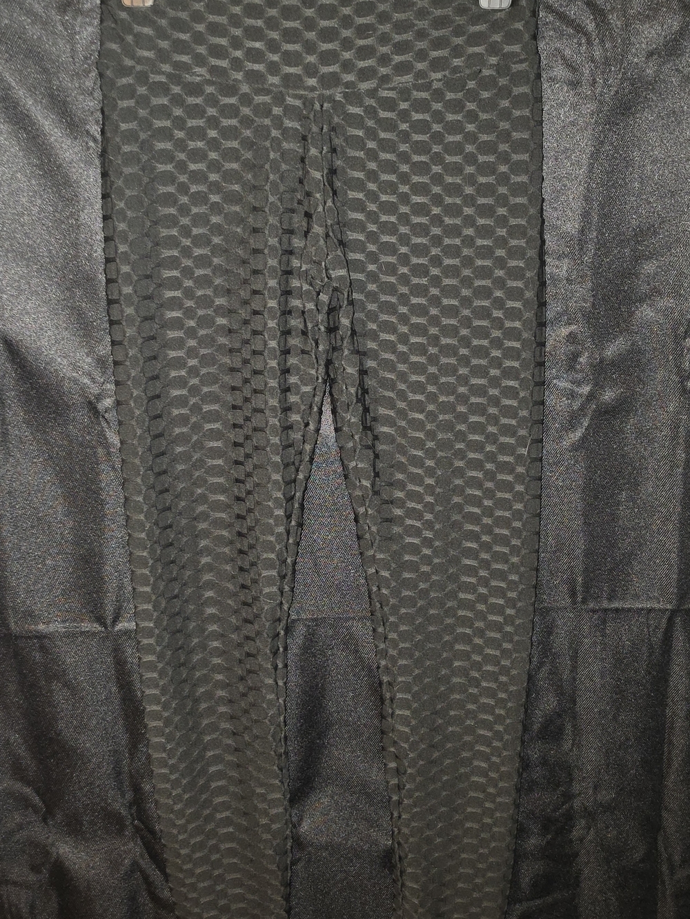 High Waisted Black Honeycomb Textured Booty Lifting Leggings